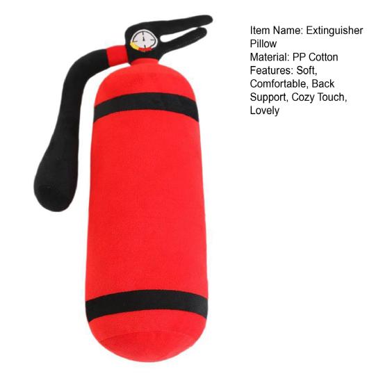 Fire-Extinguisher Plush Toy Soft Sofa Neck & Back Cushion Cartoon Cylindrical Stuffed Pillow for Boys Girls