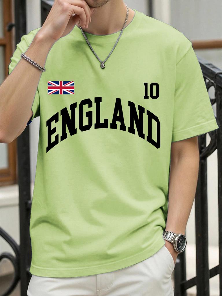 England Letter Uk Print TShirt For Men Cotton Summer T Shirts ONeck AllMatch Clothing Unisex Casual Loose Short Sleeve