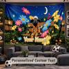 Wall Hanging Tapestry Custom NameShaun the Sheep Pattern Personalized Printed Fabric Wall Decor