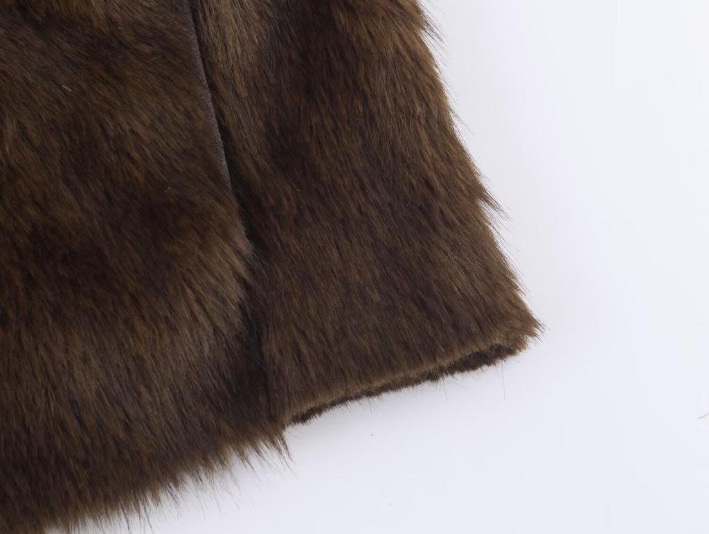 European-American Women's Faux Fur Double-Sided Jacket Coat