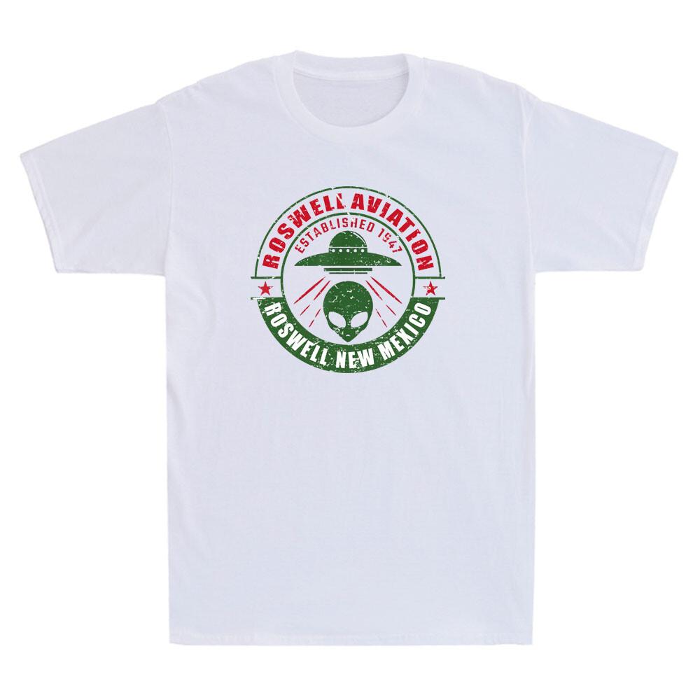 Розуэлл Авиация Основано в 1947 Розуэлл Инопланетянин НЛО Гик Винтажная Мужская Футболка Унисекс Футболка L