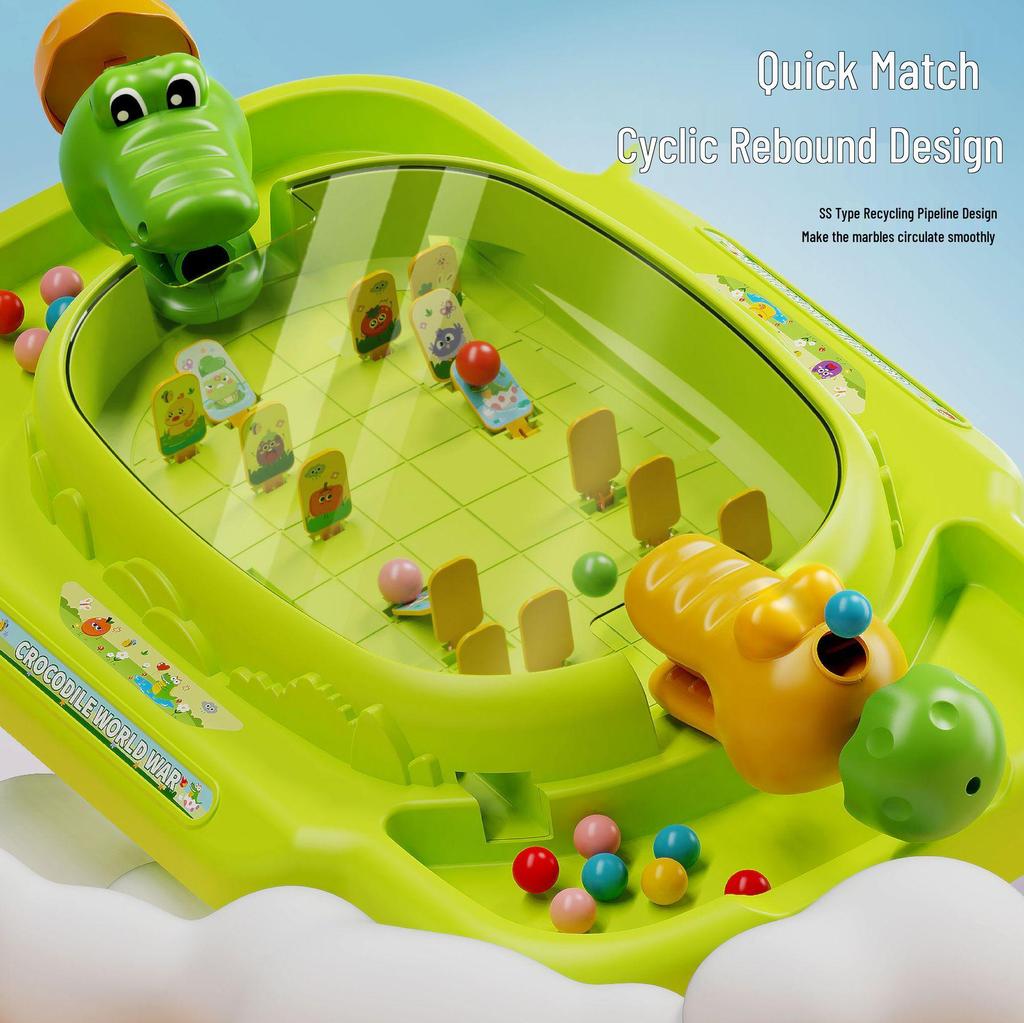 Children's Crocodile Shooting Marble Game: Interactive Parent-Child Educational Toy