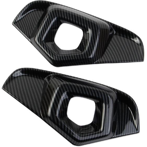 Carbon Fiber Style Front Fog Light Lamp Cover Molding Trims Accessories for 2022-2025 Toyota RAV4