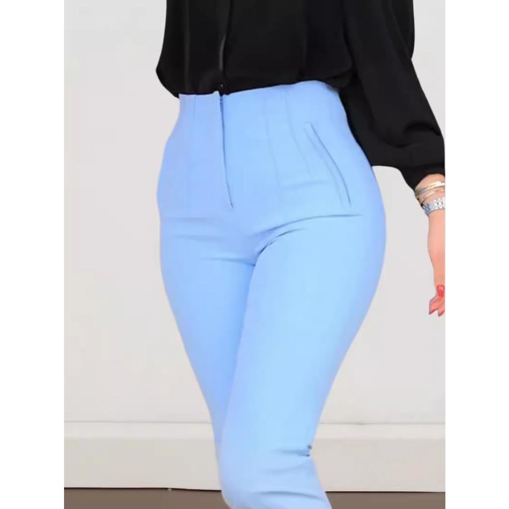 Office Outfits Pencil Trousers Black Pink White Ladies Pants Fashion Office Wear High Waist Pants for Women Formal Pants