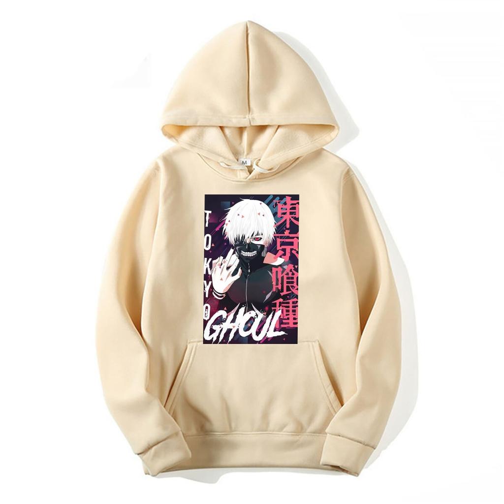 Kaneki Ken Printed Hoodies Anime Tokyo Ghoul Graphic Hoodies Vintage Cotton Loose Oversize Hoodies Tops Summer Men Casual