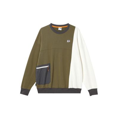 Color Block Loose Breathable Casual Pullover Sweatshirt Men Tops Green 622923-52