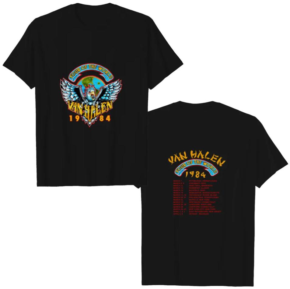 Vintage 1984 World Tour Monsters of Rock van Double Sided Unisex T-Shirt