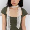 Geegee Flower Mesh Long Scarf - Ivory