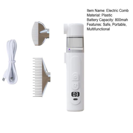 Electric Louse Comb Wireless Rechargeable 2-in-1 Vacuum Comb Portable Nit Comb Flea Remover Fine-Toothed