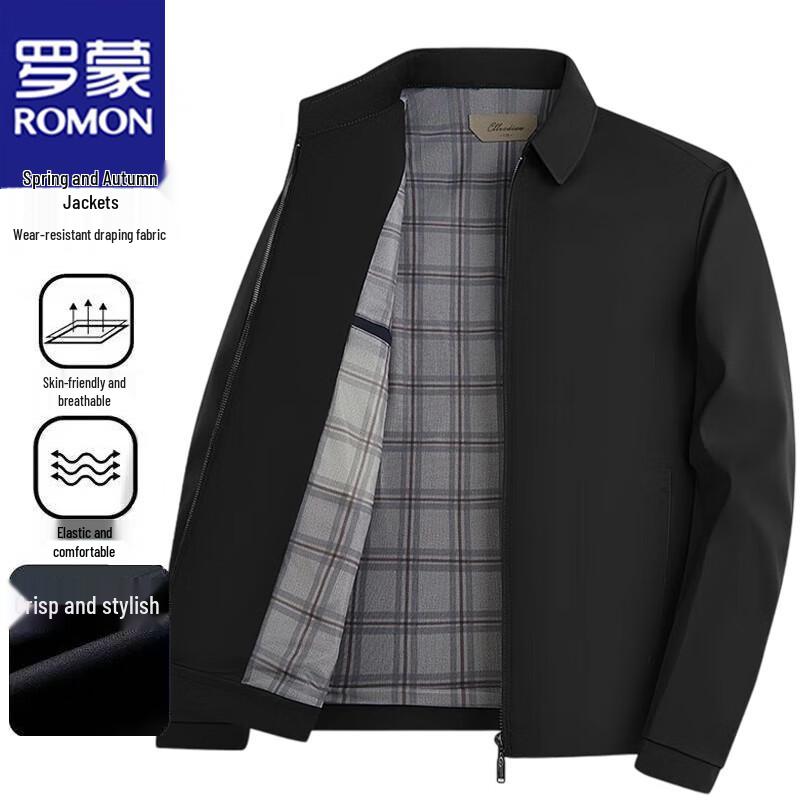 ROMON Men's Spring Autumn Casual Lapel Jacket
