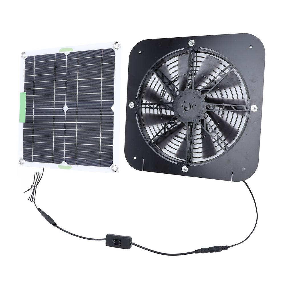 100W Solar Exhaust Fan 13.5inch Solar Ventilation Fan Solar Panel Powered Fan for Dog Chicken House Greenhouse RV