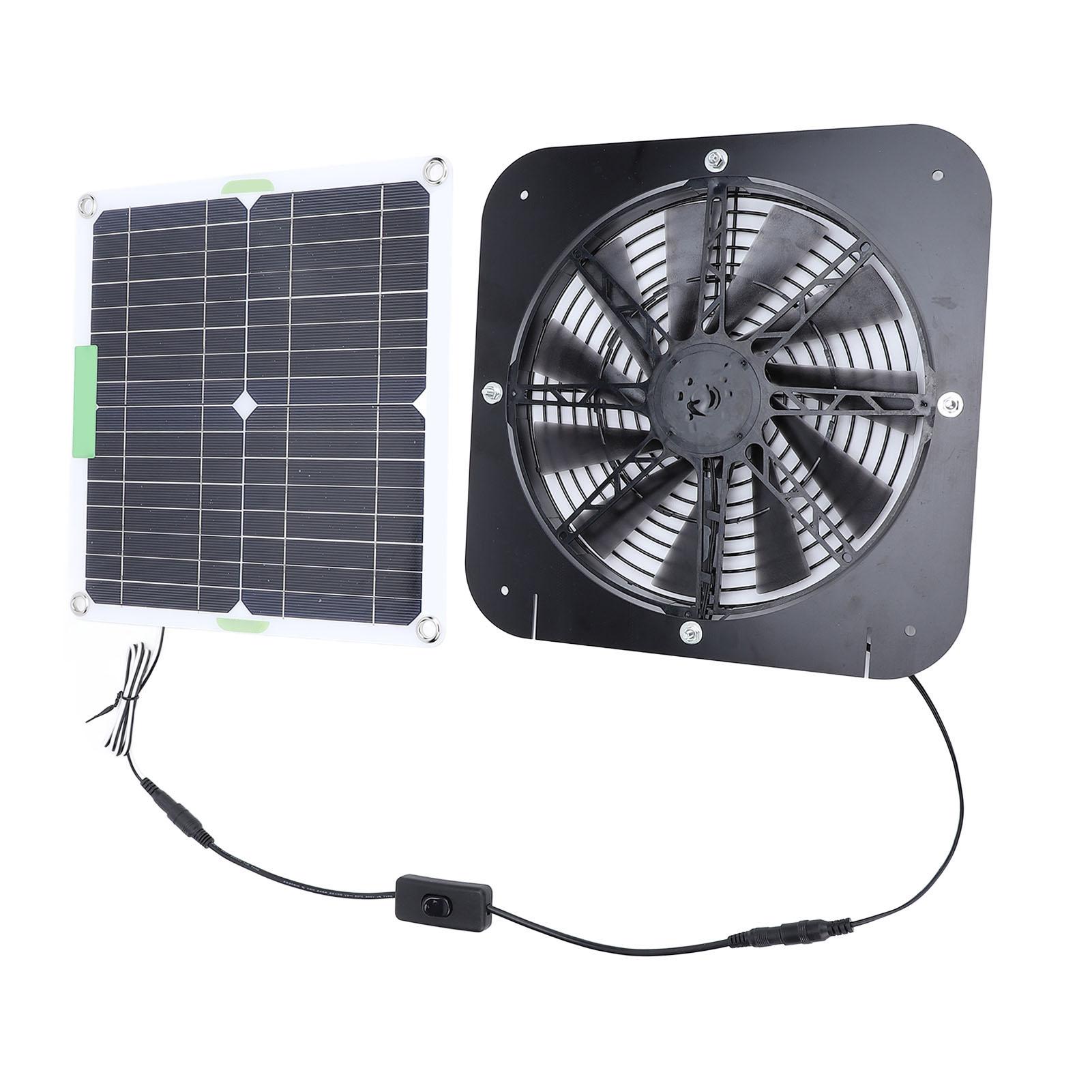 

100W Solar Exhaust Fan 13.5inch Solar Ventilation Fan Solar Panel Powered Fan for Dog Chicken House Greenhouse RV