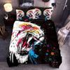 3D Digital Printed Home Textiles Tiger Quilt Sheet, Three-Piece Bedding Kit