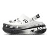Crocs Crush Clog Made with Stars Pure Love Simulator Subculture Y2K Mine Bow Special Shoe Box Hole Shoes Unisex Black & White