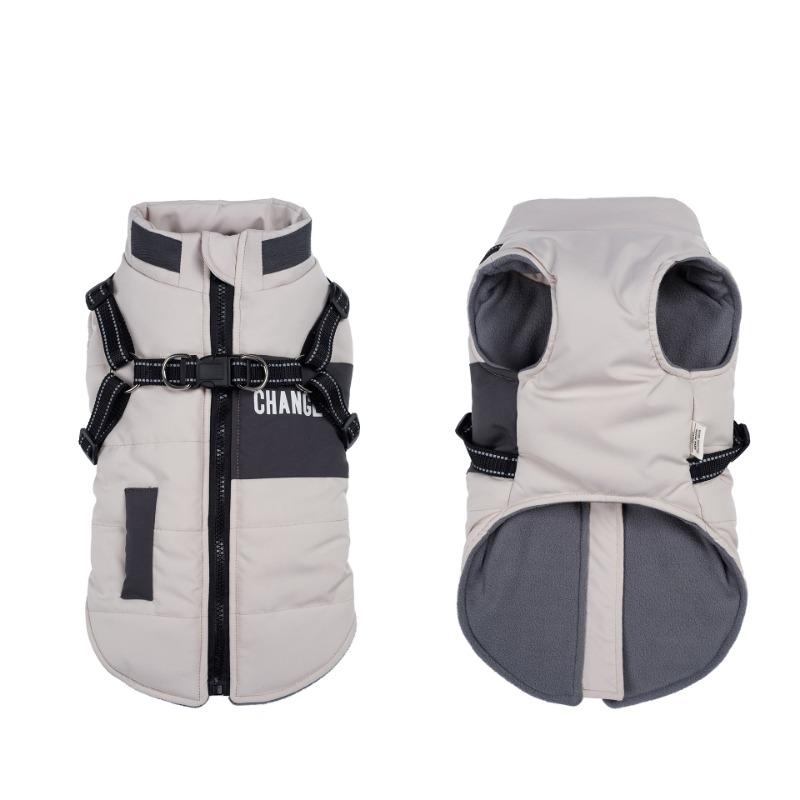 New Dog Clothes for Autumn and Winter Pet Windproof Stand-up Collar Dog Cotton Coat Reflective Thickened Warm Pet Clothing