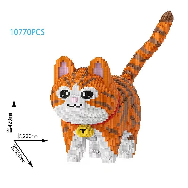 2025 New 10000+pcs Orange Cat Building Blocks Toy Desktop Decoration Children's Adult Toys Birthday Gift Creative Collection