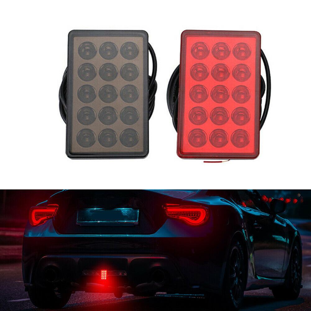 Car LED 3rd Brake Light F1 Style 15 LED Super Bright Lights Halogen Rear 3 Third Strobe Flashing Tail Brake Stop Lamp Accessorie красный