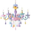 Oeny European Style Rainbow Princess 6-Head Crystal Chandelier