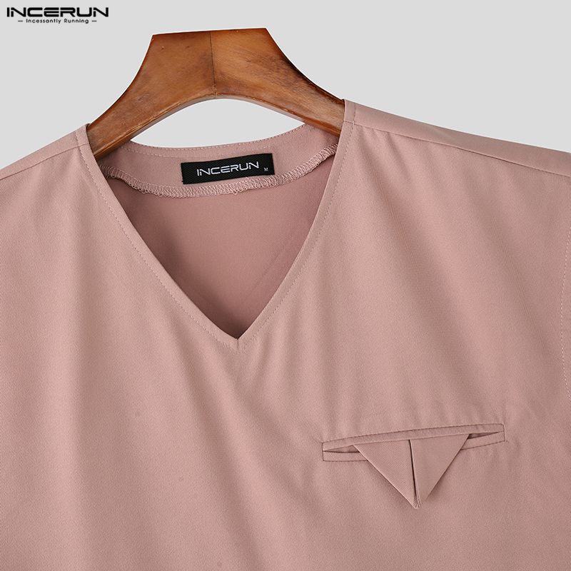 INCERUN 2PCS Men Sleeveless Cropped Tank Tops and Straight Trousers Pants Sets Outfits