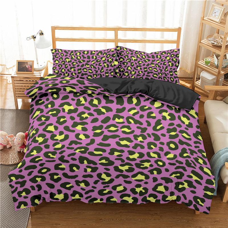 Leopard Print Duvet Cover Soft Butterfly Bedding Set King Twin Microfiber Animal Skin Fur Comforter Cover For Girls Boys Teens