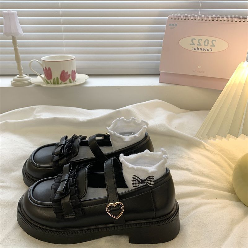 Platform British Black Small Leather Shoes Women's Shoes New Shallow Mouth Mary Jane Shoes