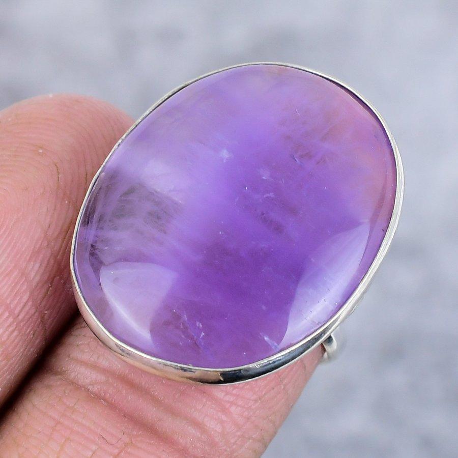 Sage Amethyst Handmade 925 Sterling Silver Jewelry Ring Size 7 j4J34
