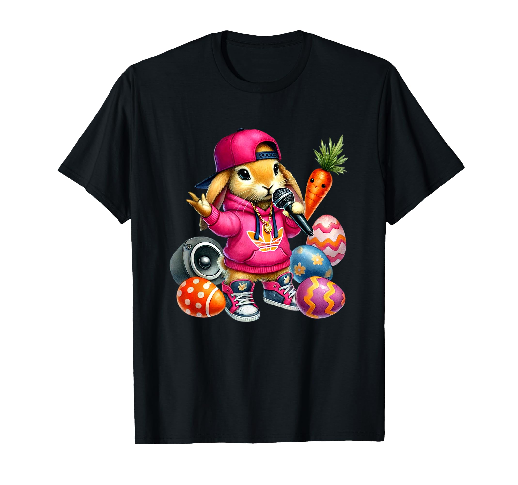 Hip Hop Bunny Easter Egg Microphone Vibe T-Shirt