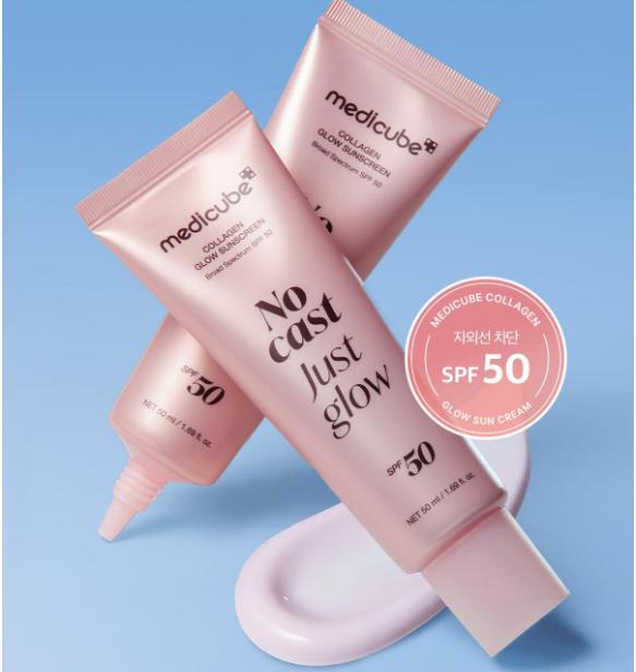 MediCube Collagen Glow Sunscreen 50ml – Radiant Makeup Base Sun Cream
