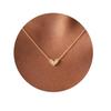 18K Gold Asymmetrical Heart Necklace with Zirconia Pendant for Women