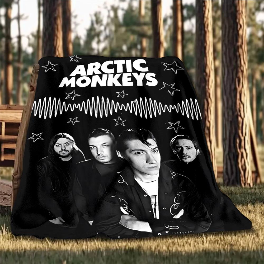 1pc Arctic Monkeys Merchandise Outdoor Flannel Blanket, Cozy & Warm Soft Te Playful Design, Napping Camping,