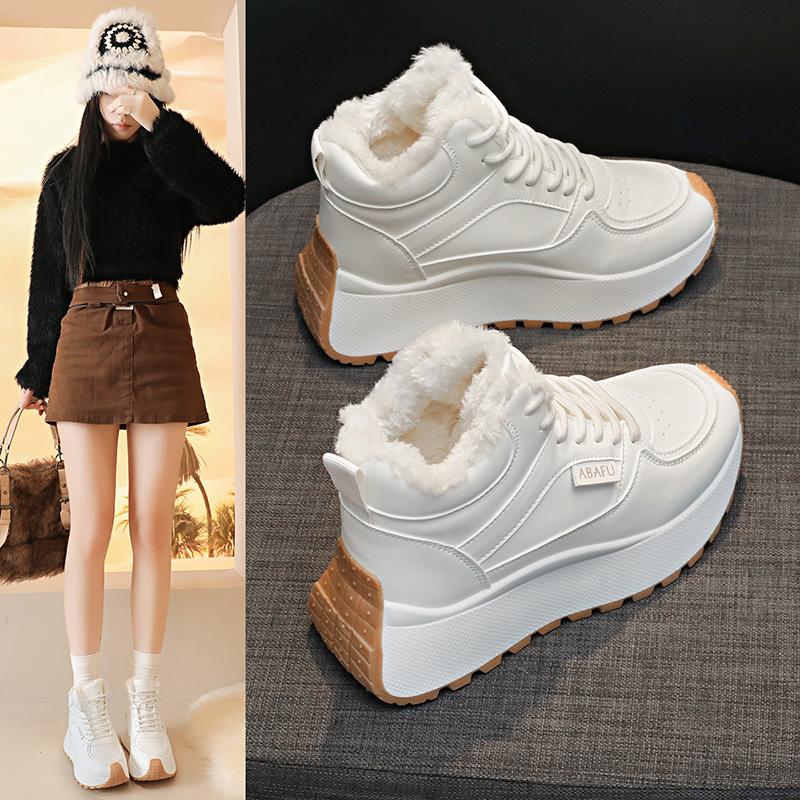 Damenmode leichte Winter warme Pelz ein Schnee Stiefel gepolstertes Futter rutschfest lässig Sport Baumwollstiefel