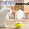 Tumbler Cat Toy Removable Stick Feather Scratching Ball Anti-Bite Turntable Interactive Toy For Small Cats, Kitten Interesting Pet Supplies