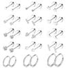 Stainless Steel Zirconia Ear Cuff & Stud Earrings Set – Elegant European & American Design