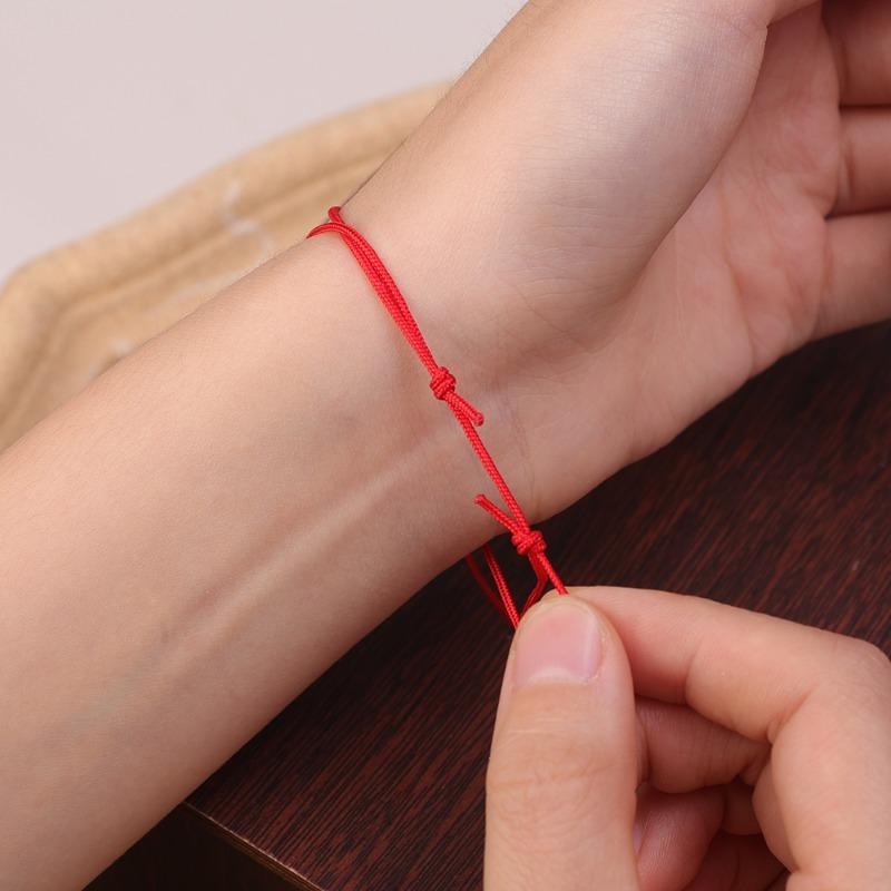 5pcs 1mm Handmade Lucky Red String Bracelet for Women Men Protection Lucky Amulet and Friendship Braid Rope Couple Jewelry