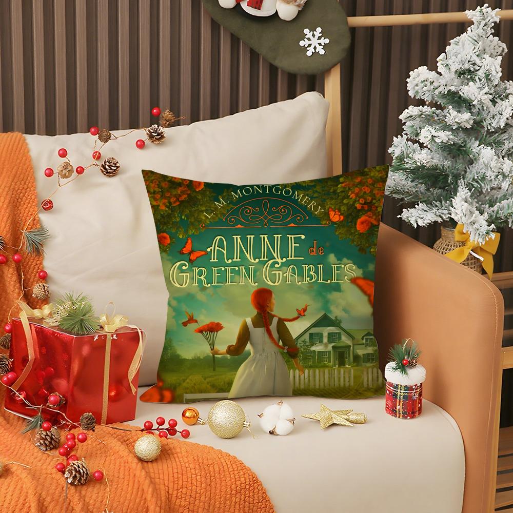 A-Anne of Green Gables Pillow Case Living Room Sofa Decorative Cushion Cover Simple Household Light Luxury Printed Pillow