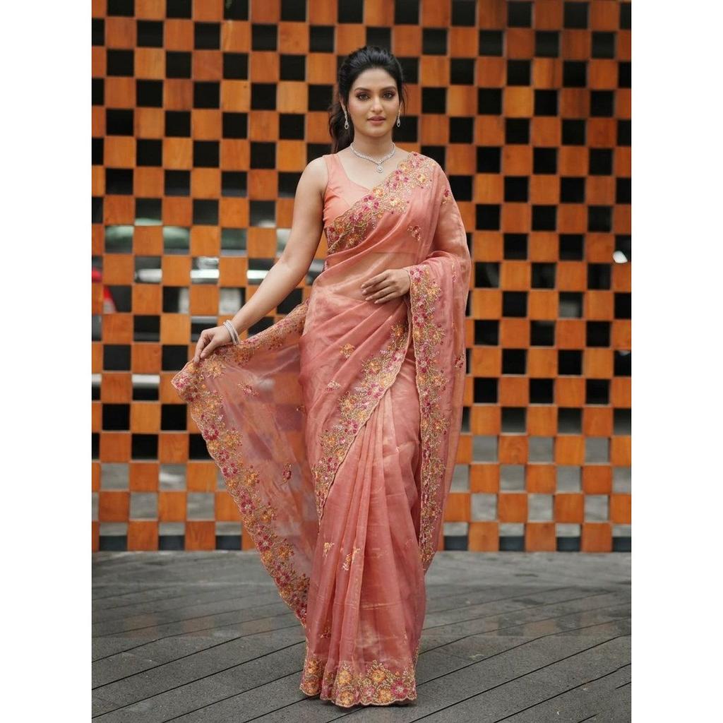 New Launch Party Wear Soft Twill Net Saree