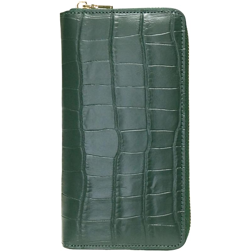 

[Berkut] green cowhide Embossed crocodile long wallet men s ladies crocodile long wallet genuine leather Genuine leather leather crocodile crocodile