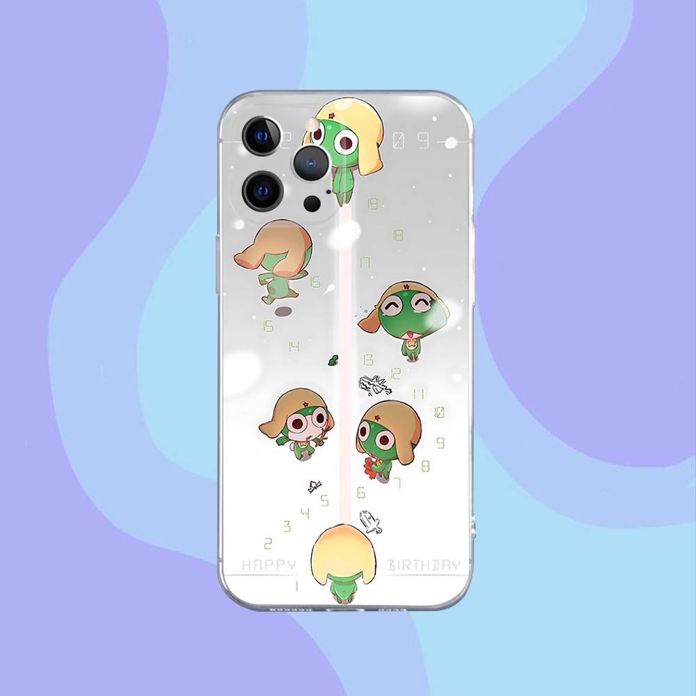 

Funny Cartoon Keroro Gunsou Frog Phone Case For iPhone 16,15,14,13,12,11 Pro,Max,Plus,X,XS,XR,SE,Mini Transparent Silicone Soft iPhone16pro