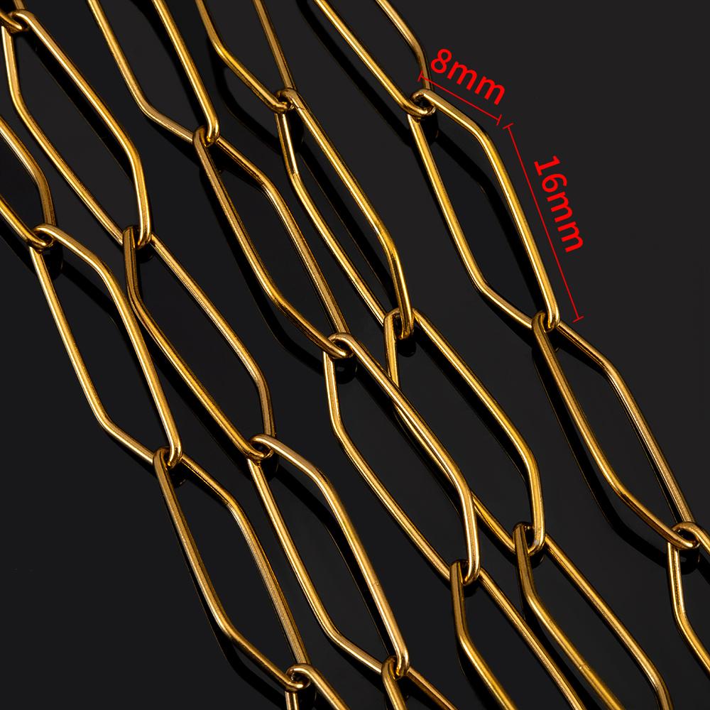 1meter Stainless Steel Gold Plated Link Chains Bulk for DIY Men Hip Hop Jewelry Making Necklace Bracelet Bag Chain Multi Styles