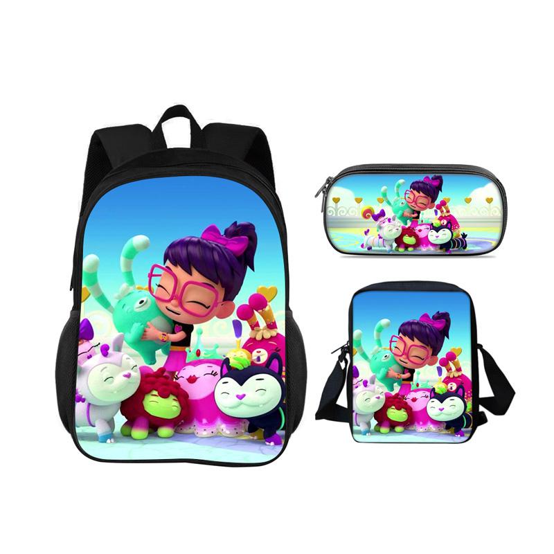 Abby Hatcher Rucksack Federmäppchen Umhängetasche 3-teiliges Set neuer Cartoon-Druck, bestes Geburtstagsgeschenk für Jungen und Mädchen, die zur Schule gehen