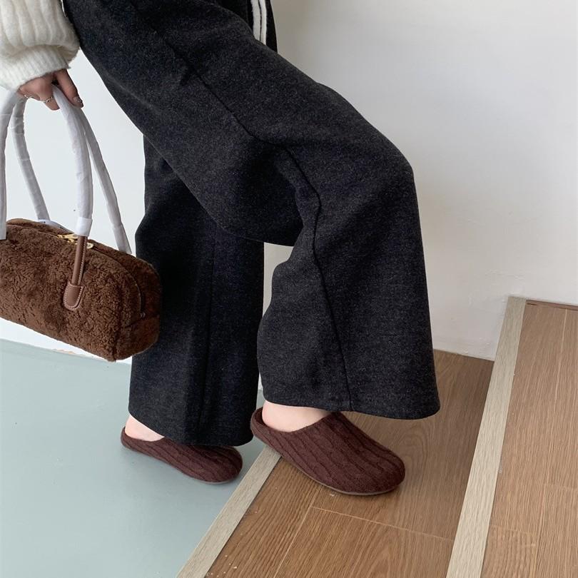 Factory wool Japanese home soft bottom slippers autumn and winter cotton slippers non-slip silent couple cotton mop