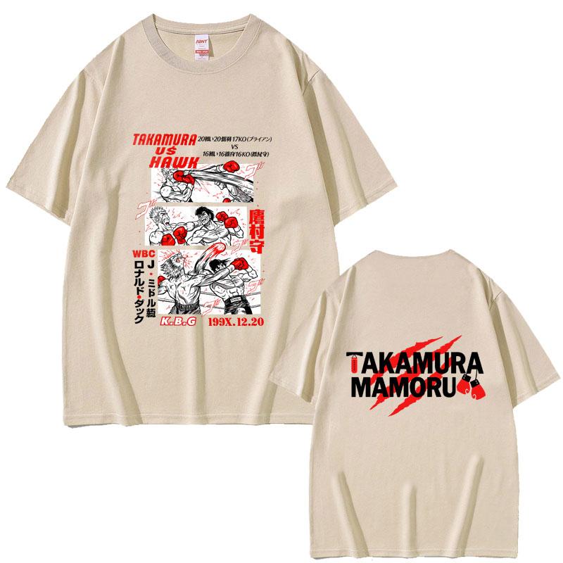 Anime Hajime No Ippo Graphic Tshirt Takamura Hawk KGB T Shirts Kamogawa Boxing Gym Streetwear Unisex Fashion Oversized Tshirt Tops