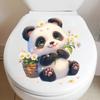 Cute Cartoon Panda with Sunflowers Toilet Sticker Self-Adhesive Removable for Bathroom Home Decor