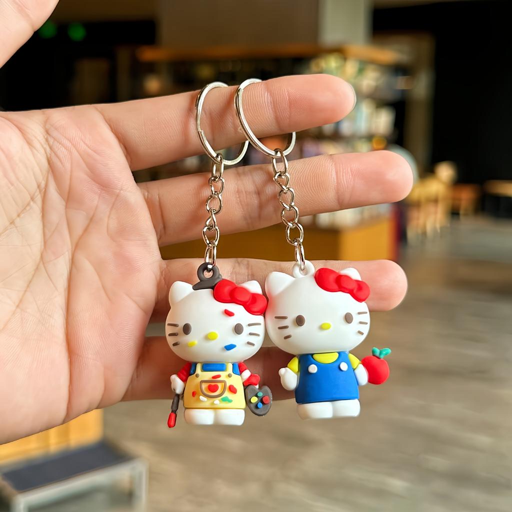 Kitten Pendant Soft Plastic Car Keychain Pendant Gashapon Blind Box Doll Cute Jewelry Accessories