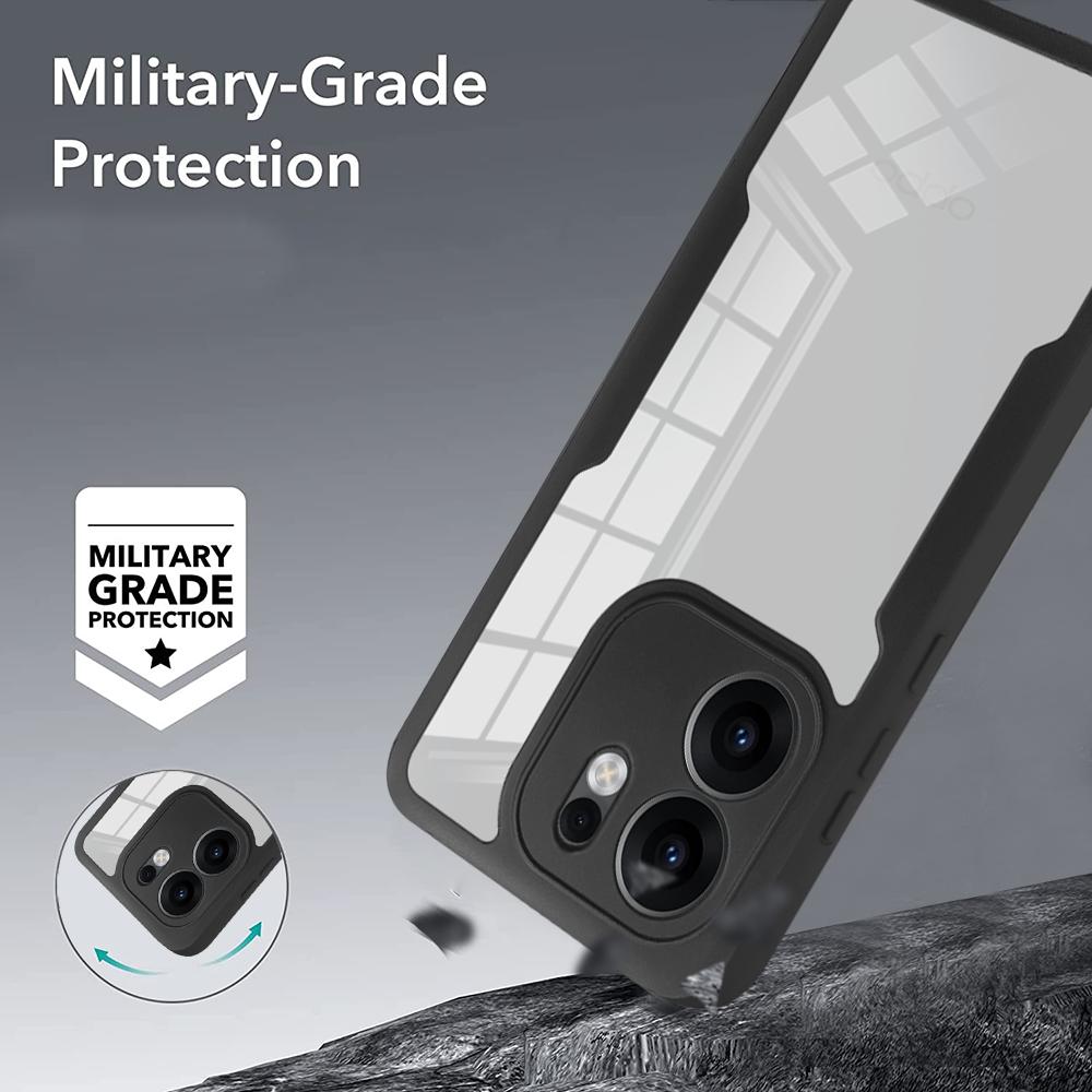 For OPPO Reno13 F 4G 5G 360 Phone Case Full Coverage Protection Screen Protector Camera Lens Bumper Shell Funda