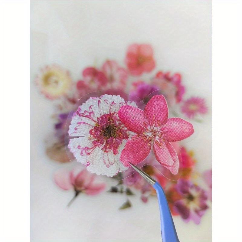 1 Box Of 45 Retro Fresh Floral Decoration PET Stickers For Journaling And Collage Back To School