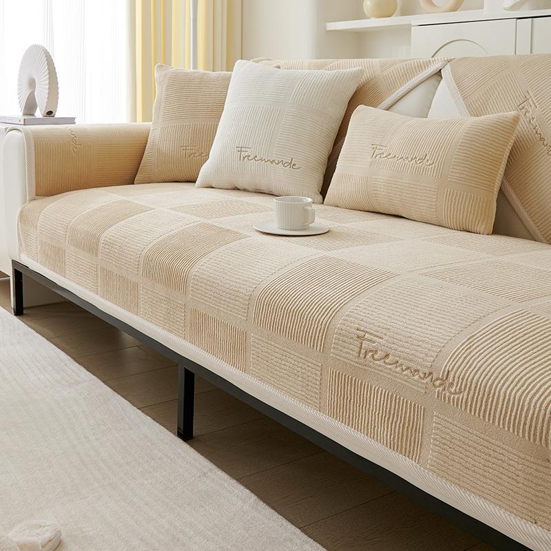 

Winter Milk Fleece Sofa Cushion Plush New Four-Season Universal Rabbit Fleece Sofa Cover Cloth Warm Fleece Seat Cushion 70*70cm