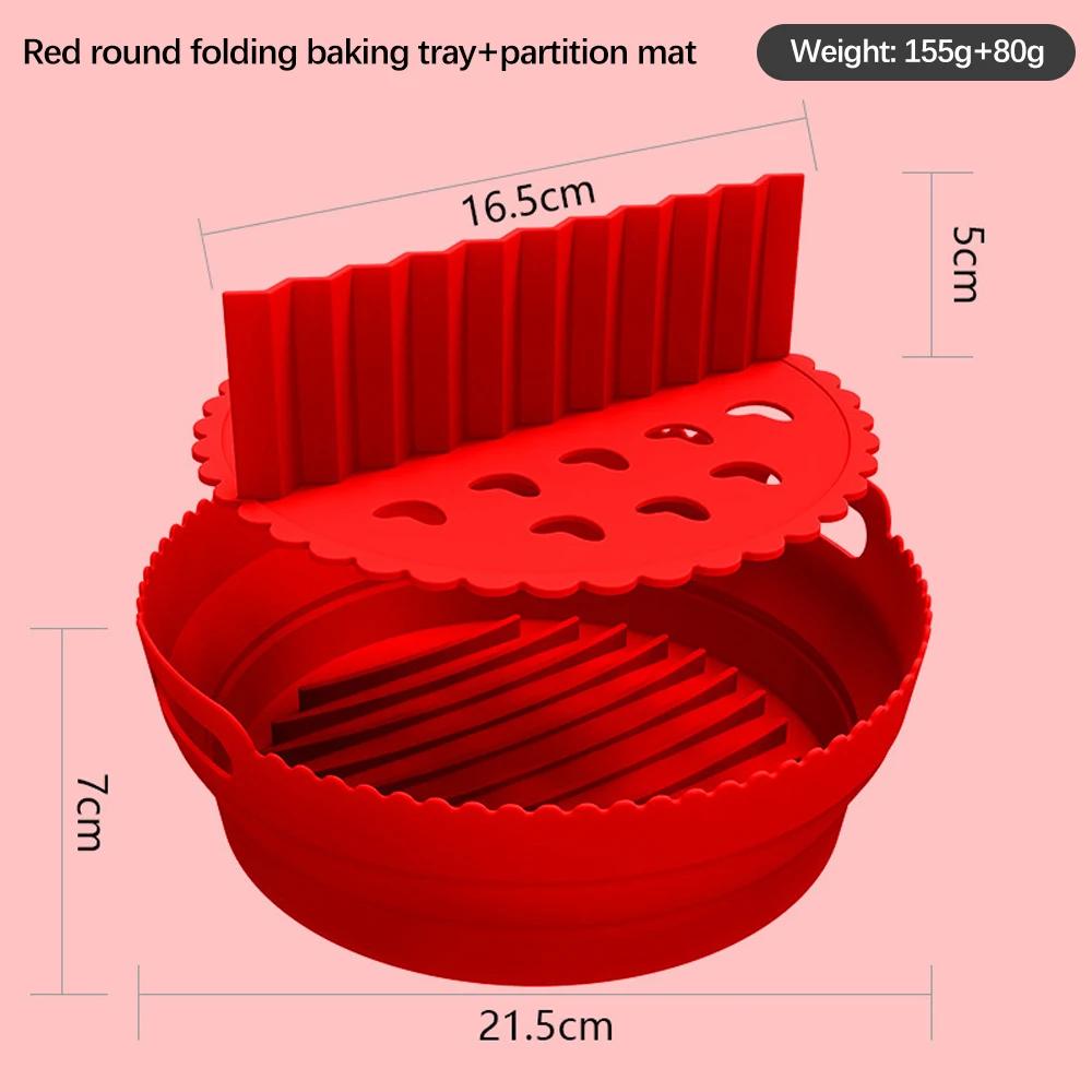 Round Reusable Foldable Bpa Free Airfryer Baking Molds NEW Air Fryer Silicone Pot Basket Plate Cooking Air Fryer Accessories
