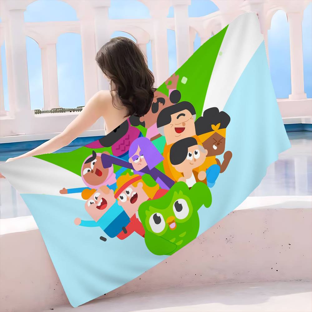 Funnyt D-Duolingo Microfiber Printed Beach Towel Mountain Climbing Yoga Beach Swimming Running Absorbent Soft Towel