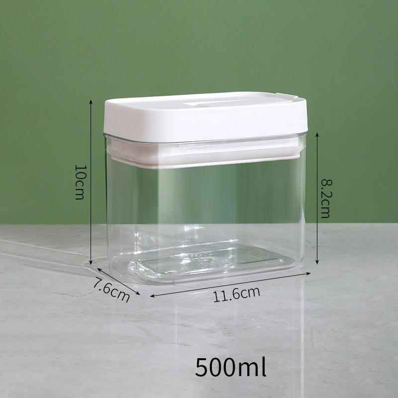 

Герметичная банка из прозрачного пластика для домашнего хозяйства, пищевая банка для хранения орехов, овса и специй, коробка для хранения зерна 500ML белый